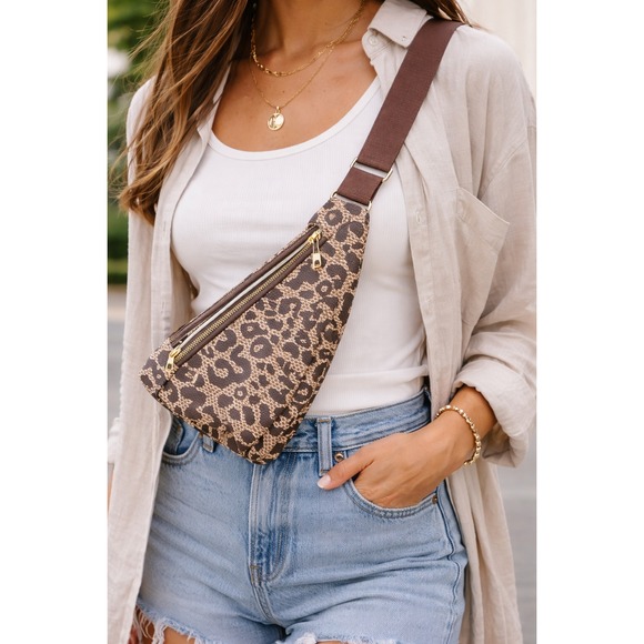 Handbags - Leopard Print Triangle Sling Bag Crossbody Fashionable Women's Accessory